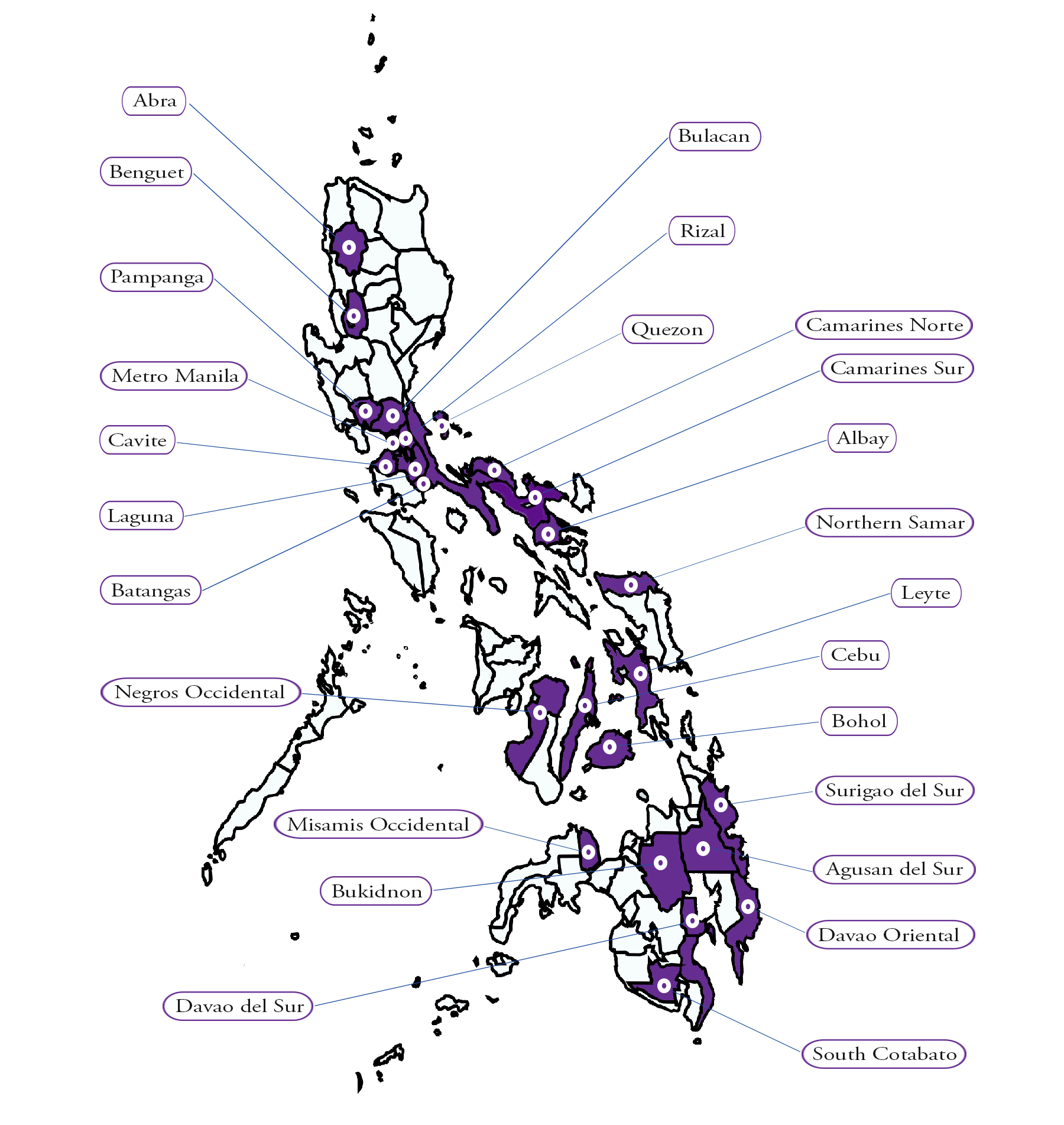 COSE project areas in the Philippines